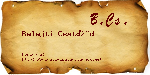 Balajti Csatád névjegykártya